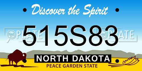 515S83 North Dakota License Plate