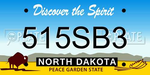 515SB3 North Dakota License Plate