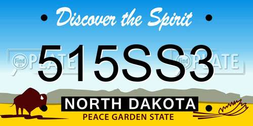 515SS3 North Dakota License Plate