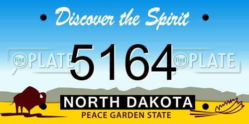 5164 North Dakota License Plate