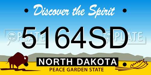 5164SD North Dakota License Plate