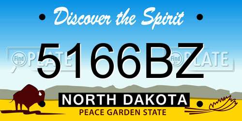 5166BZ North Dakota License Plate
