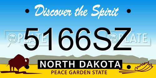 5166SZ North Dakota License Plate
