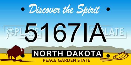 5167IA North Dakota License Plate