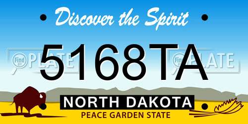 5168TA North Dakota License Plate