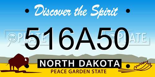 516A50 North Dakota License Plate