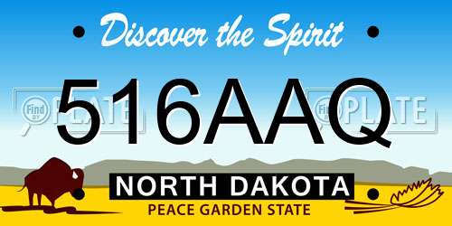 516AAQ North Dakota License Plate