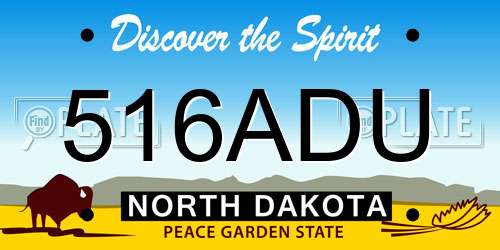 516ADU North Dakota License Plate