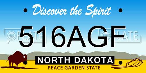 516AGF North Dakota License Plate
