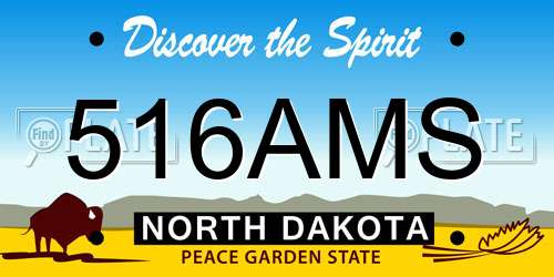 516AMS North Dakota License Plate