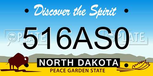 516AS0 North Dakota License Plate