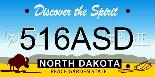 516ASD North Dakota License Plate