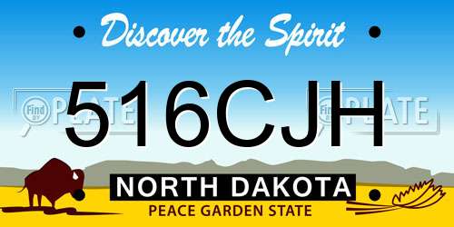 516CJH North Dakota License Plate