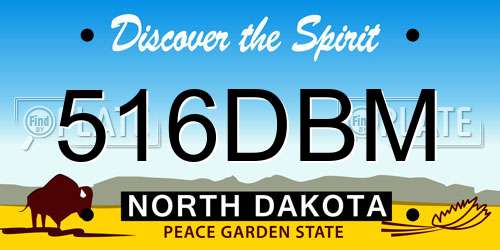 516DBM North Dakota License Plate