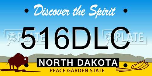 516DLC North Dakota License Plate