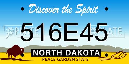 516E45 North Dakota License Plate