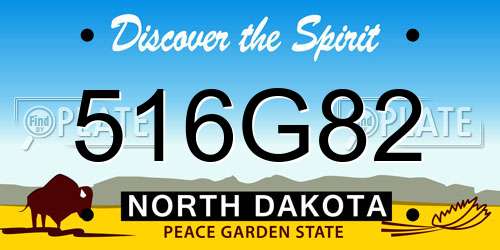 516G82 North Dakota License Plate