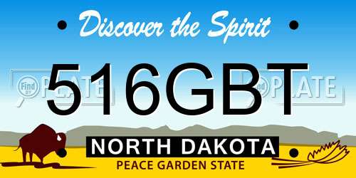 516GBT North Dakota License Plate
