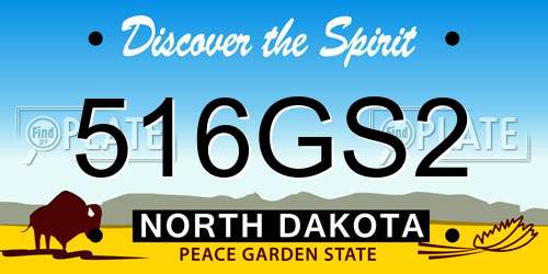 516GS2 North Dakota License Plate