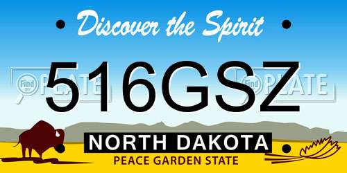 516GSZ North Dakota License Plate