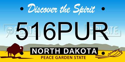 516PUR North Dakota License Plate