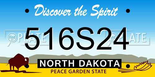 516S24 North Dakota License Plate
