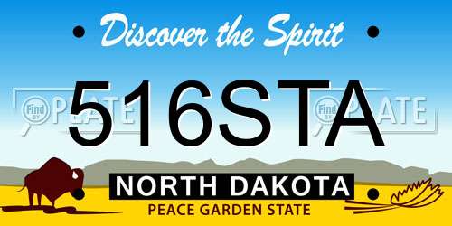 516STA North Dakota License Plate