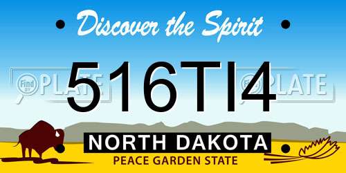 516TI4 North Dakota License Plate