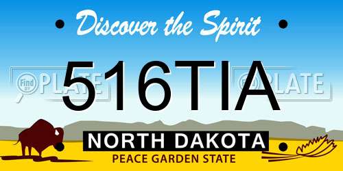 516TIA North Dakota License Plate