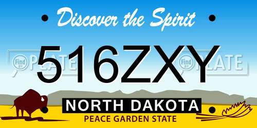 516ZXY North Dakota License Plate