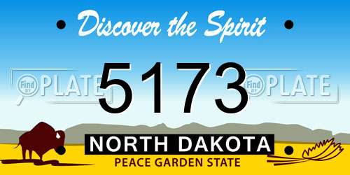 5173 North Dakota License Plate