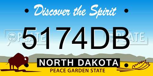 5174DB North Dakota License Plate