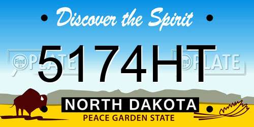 5174HT North Dakota License Plate