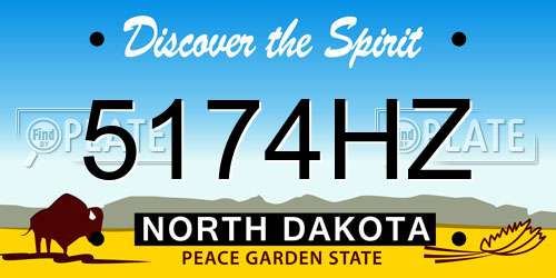 5174HZ North Dakota License Plate