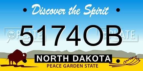 5174OB North Dakota License Plate