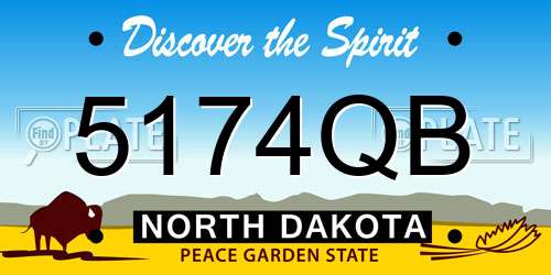 5174QB North Dakota License Plate