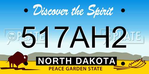 517AH2 North Dakota License Plate
