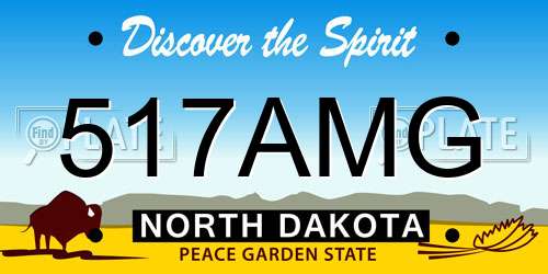 517AMG North Dakota License Plate