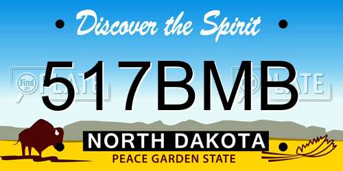 517BMB North Dakota License Plate