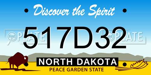 517D32 North Dakota License Plate
