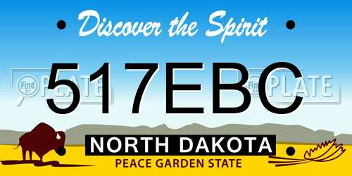 517EBC North Dakota License Plate