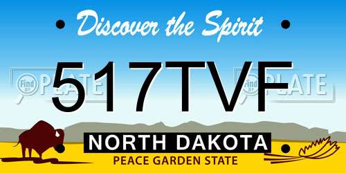517TVF North Dakota License Plate