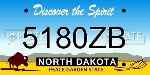 5180ZB North Dakota License Plate