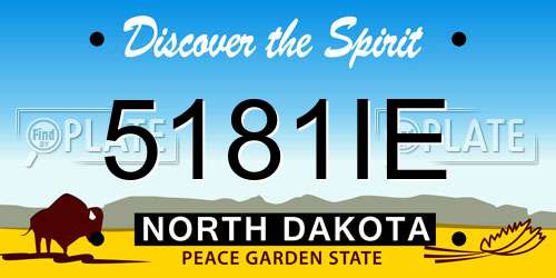 5181IE North Dakota License Plate