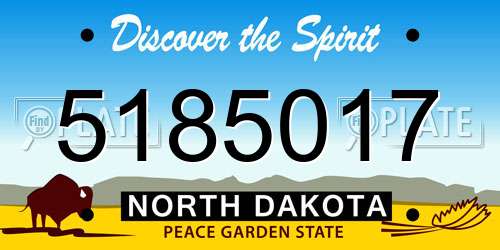 5185017 North Dakota License Plate