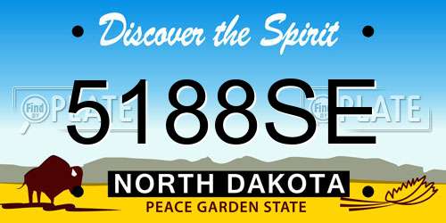 5188SE North Dakota License Plate