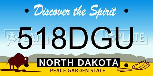 518DGU North Dakota License Plate