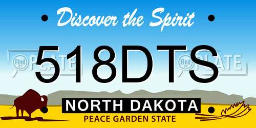 518DTS North Dakota License Plate