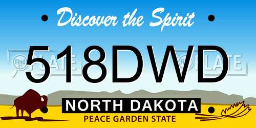 518DWD North Dakota License Plate