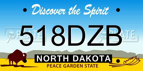 518DZB North Dakota License Plate